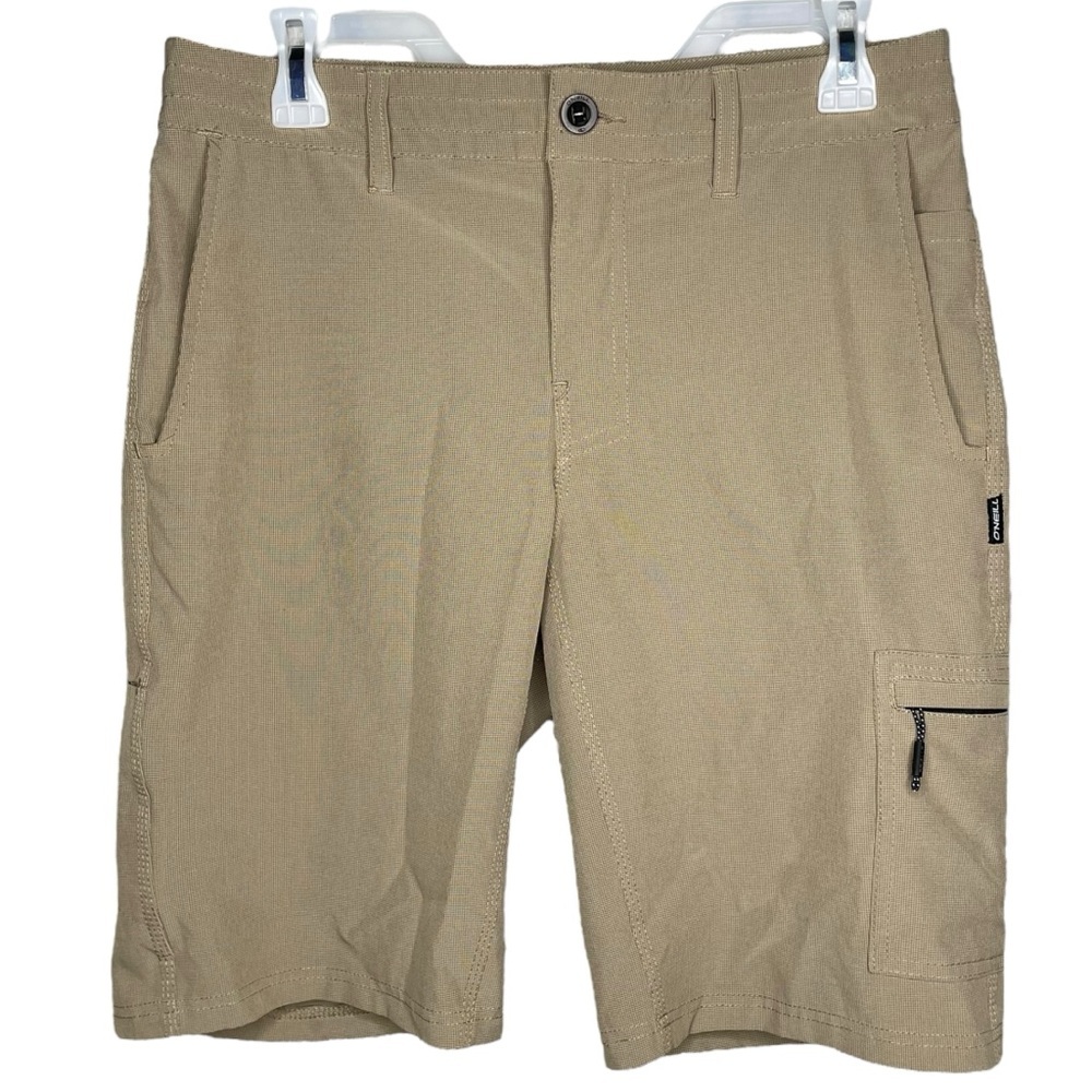 O’Neill crossover shorts men’s size 30 tan color zippered pockets
